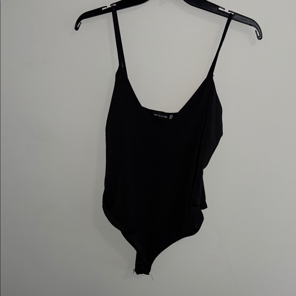 Black Women's Spaghetti Strap Thong Tank Top Bodysuit